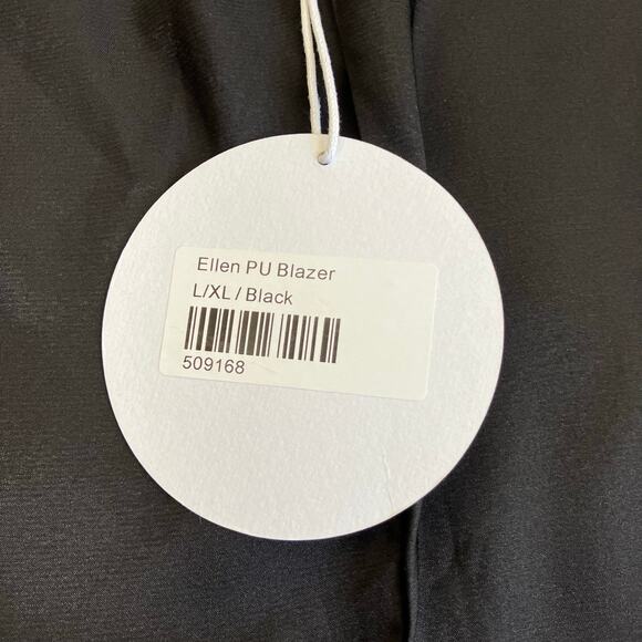 Princess Polly NWT Sz L/XL Ellen Faux Leather Double Breasted Blazer Jacket - Picture 12 of 16